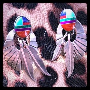 1980’s Western style sterling silver earrings